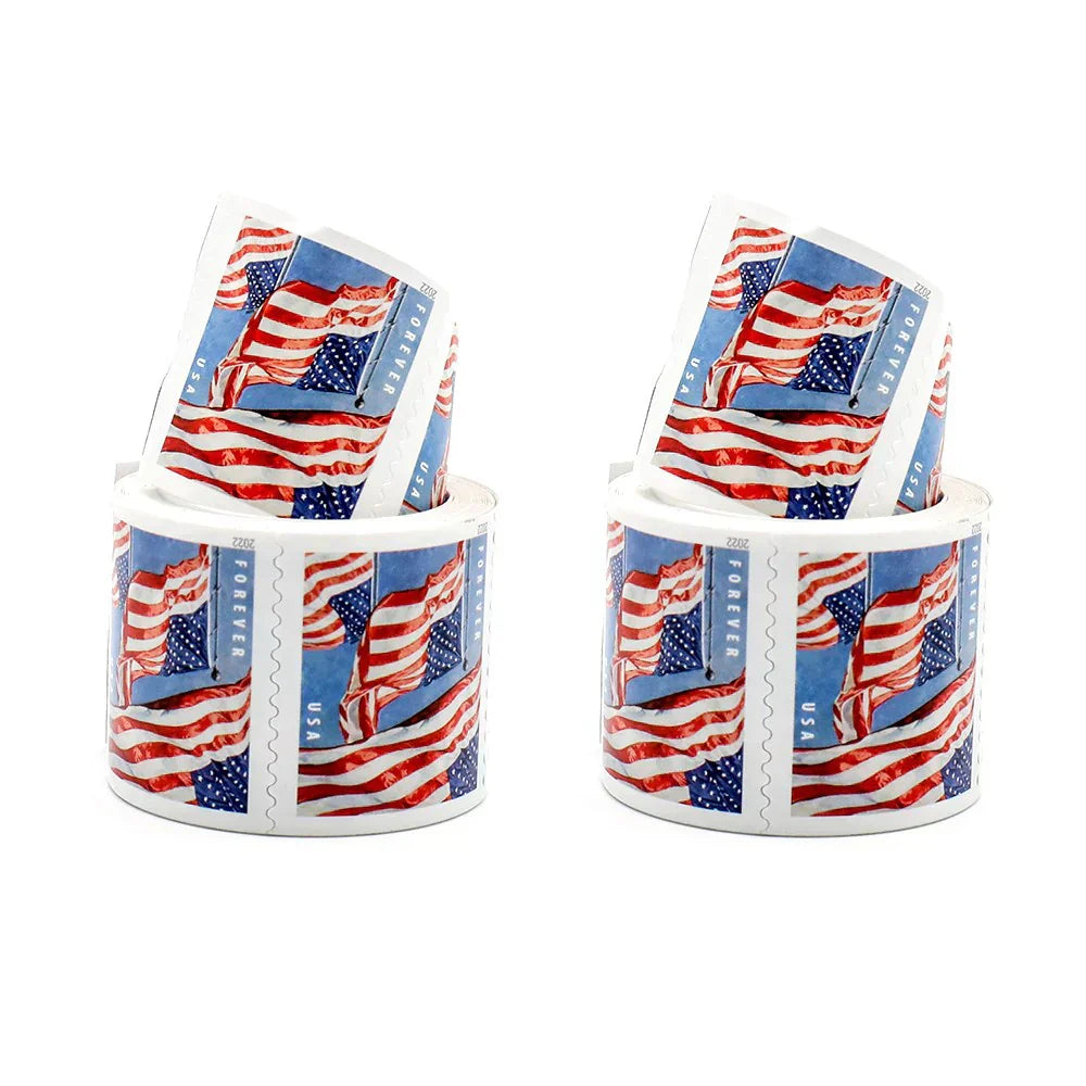 2022 U.S. Flag Forever Stamps - 100 Pcs Coil Roll (Self-Adhesive)