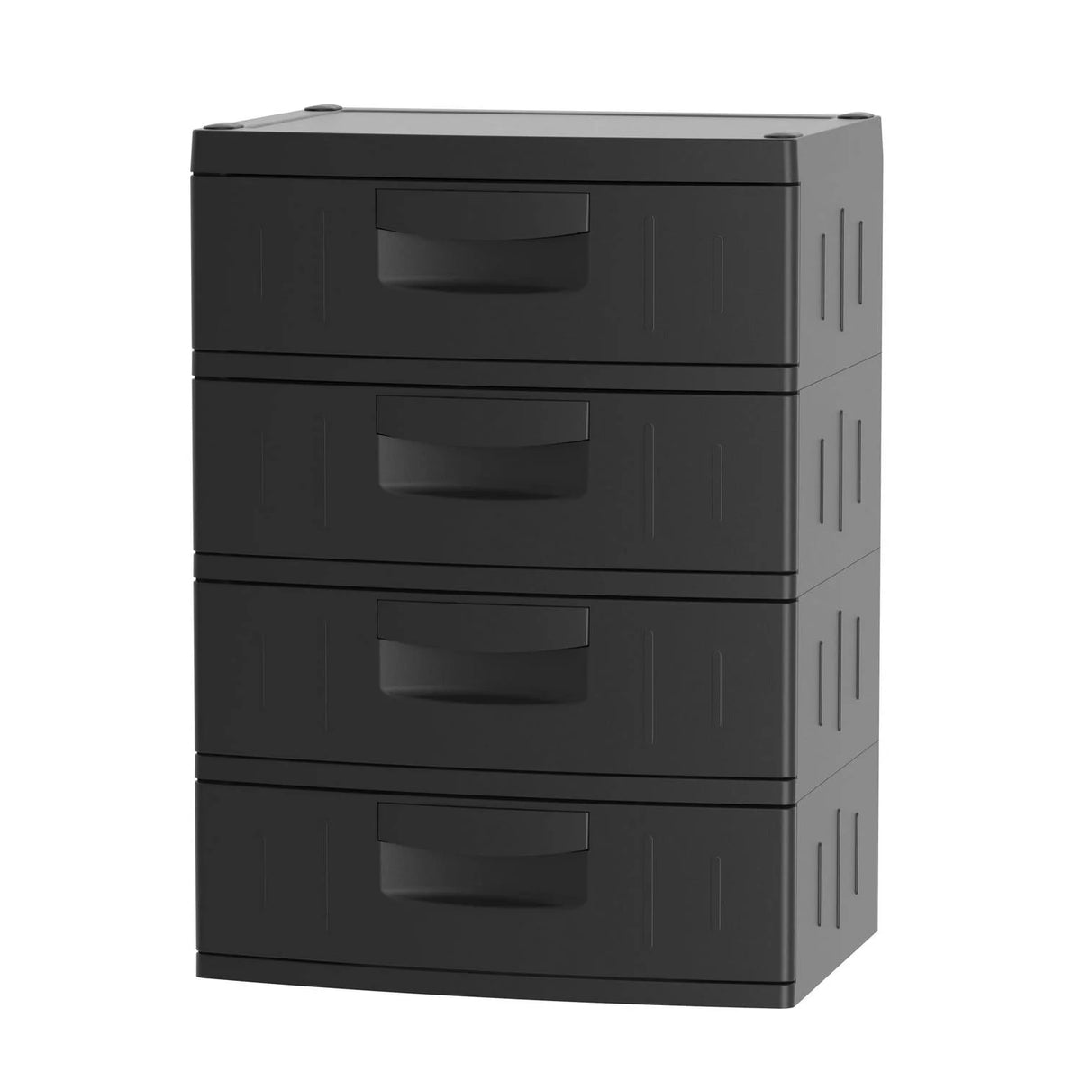 Hyper Tough 4 Drawer Plastic Garage Storage Cabinet 18.7 D x 25.39 W x 35.31 H . Black