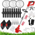 Cordless Electric Weed Trimmer  3-Blade Stringless Grass Cutter for Precision Edging