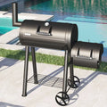 Sophia & William Compact Charcoal Grill with Offset Smoker – 512 sq in Porcelain-Coated Grates & Integrated Thermometer
