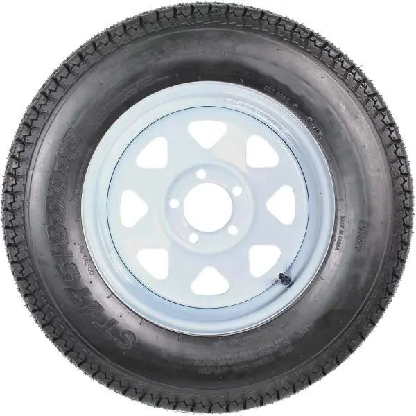 Trailer Tire & Wheel Combo – 175/80-13 White Spoke Rims, 5-Lug, Load Range C (2-Pack)