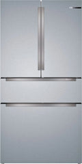 Bosch - 800 Series 20.5 Cu. Ft. 4-Door French Door Counter-Depth Smart Refrigerator - Stainless steel