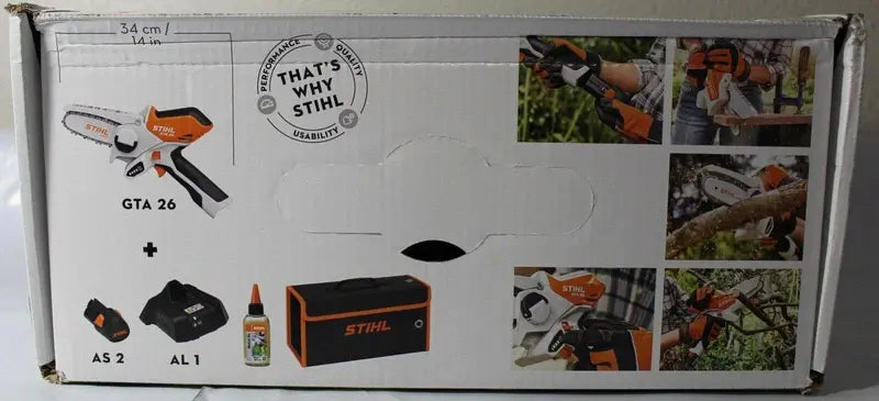 STIHL GTA 26 Battery-Powered Pruning Chainsaw – Compact Cordless Tool Kit with Charger and Carrying Case