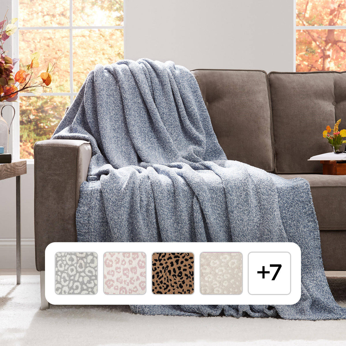 Member's Mark Members Mark Heathered - Flint Stone Cozy Knit Throw