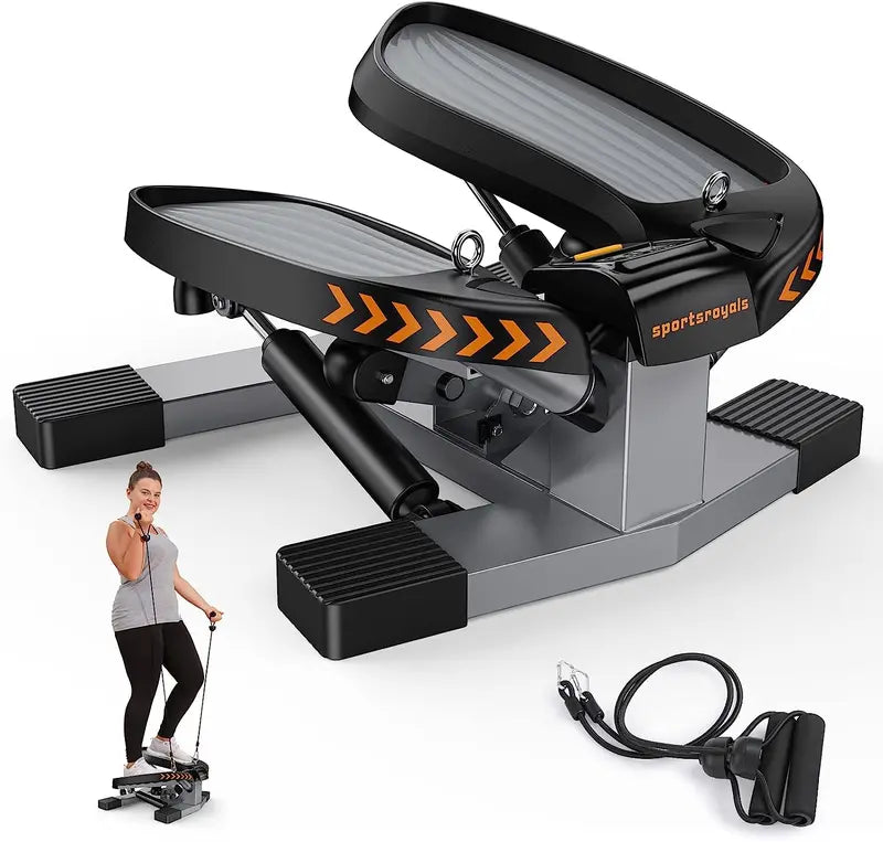 Sportsroyals Stair Stepper for Exercises-Twist Stepper with Resistance Bands