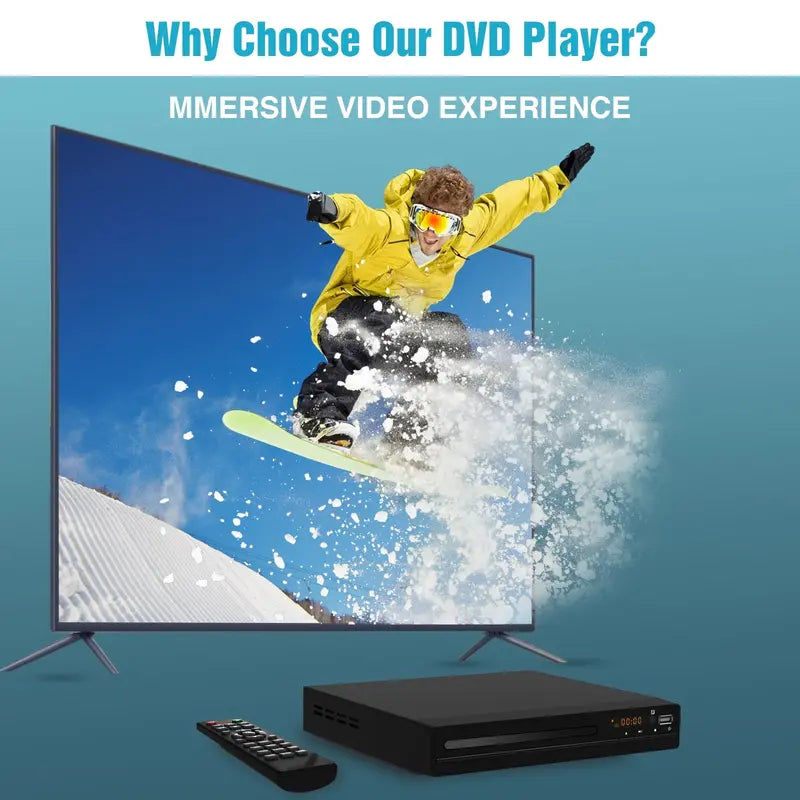 DR. J 1080P Upscaling DVD Player with HDMI, USB, Multi-Format Support, Anti-Shock for TV & Home Theater