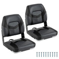 Two-Pack Folding Marine-Grade Boat Seats with Stainless Steel Hardware and Aluminum Hinges
