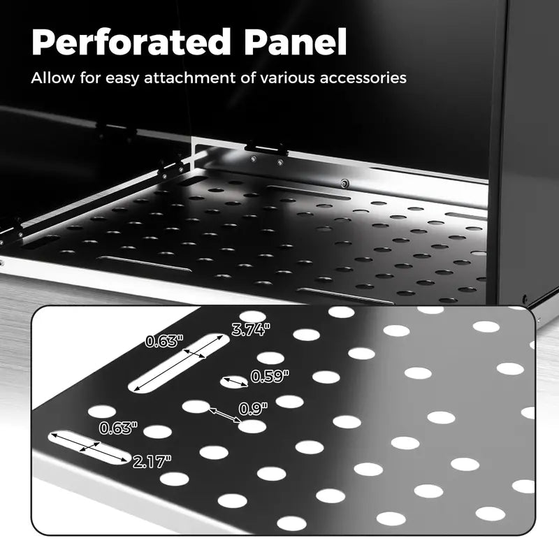 Compact Galvanized Steel Workbench  17 x 20 Portable Table with Three Protective Side Panels