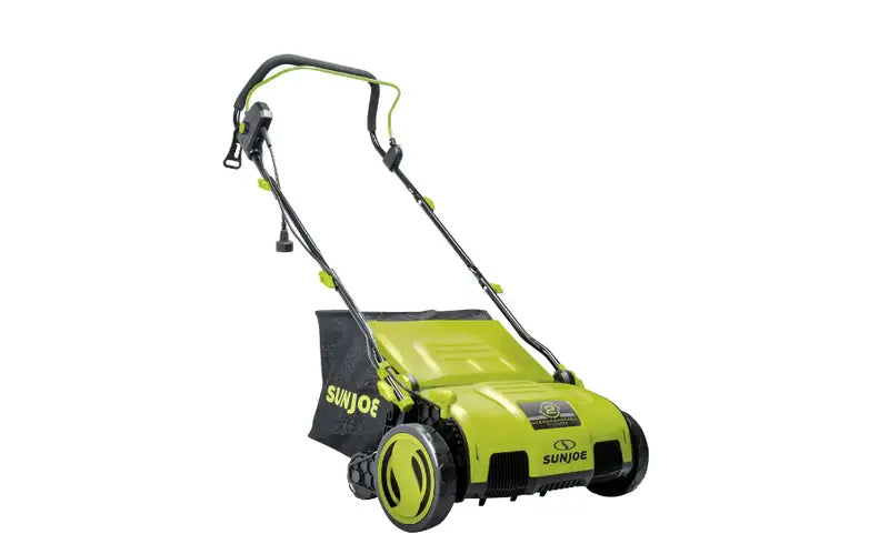 Sun Joe AJ805E Electric Lawn Dethatcher – 15-Inch, 13-Amp with Collection Bag