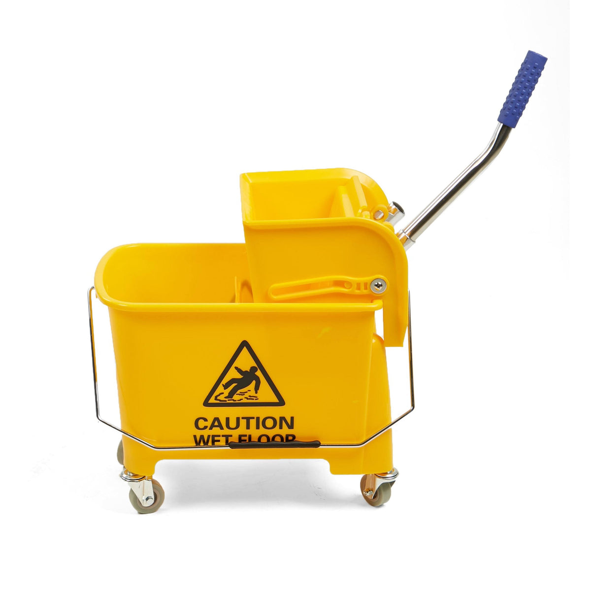 Mind Reader 20 Liter Heavy Duty Mop Wringer Trolley Bucket, Yellow