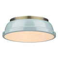Golden Lighting 3602-14 AB-SF Duncan Flush Mount Light, Aged Brass