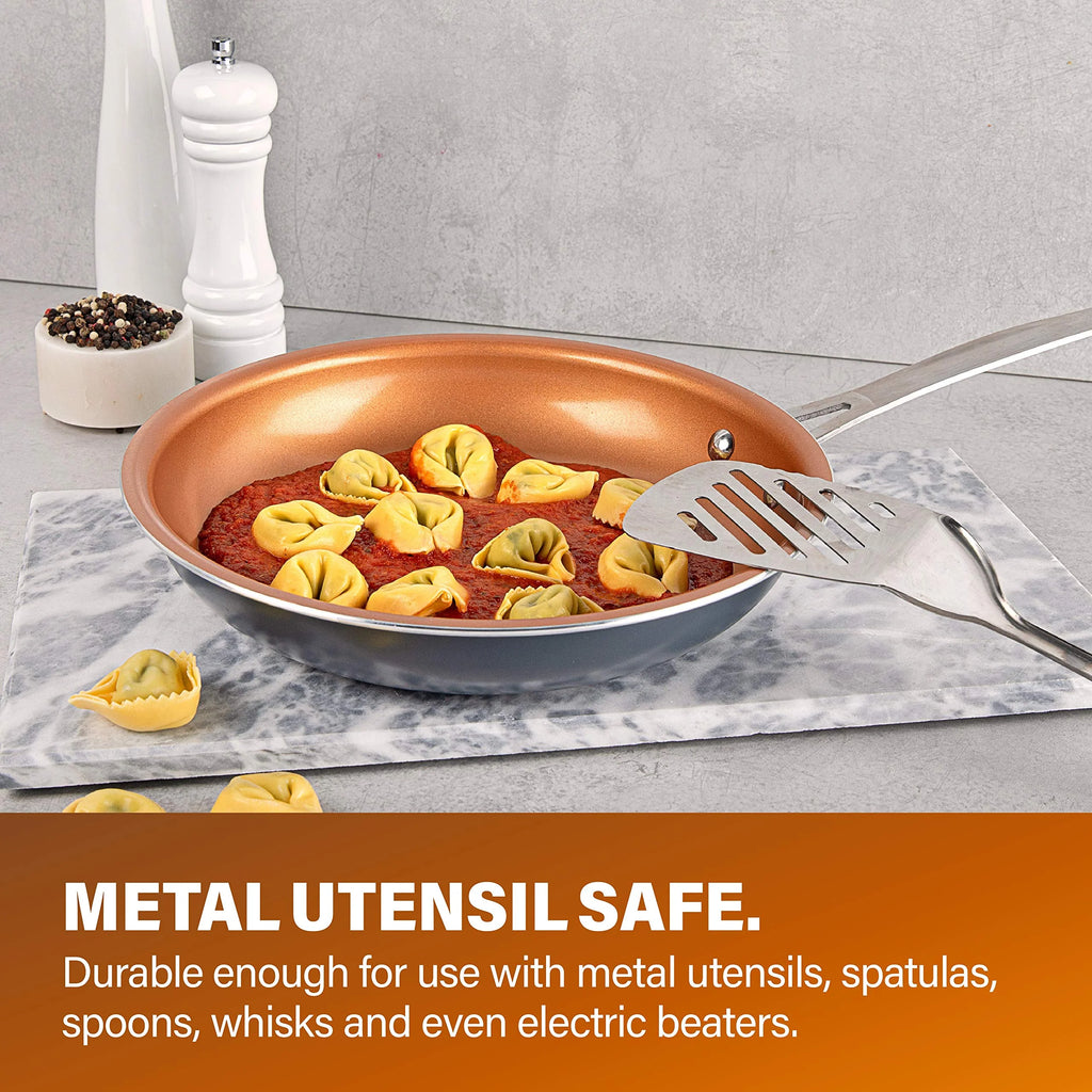 Gotham Steel 20 Pc Copper Pots and Pans Set Nonstick Cookware Set, Pot and Pan Set, Kitchen Cookware Sets, Ceramic Cookware Set, Ceramic Non Stick Pots and Pans Set with Lids, Pot Set, Dishwasher Safe