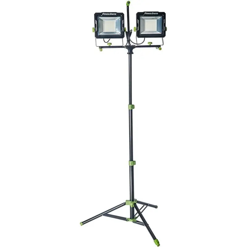 Dual-Head LED Work Light  20,000-Lumen Adjustable Brightness Lamp with Sturdy Metal Tripod & 9-Foot Cord