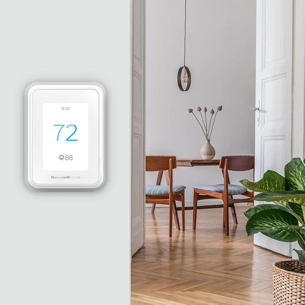 Honeywell Home T9 WiFi Smart Thermostat, Smart Room Sensor Ready, Touchscreen Display, Alexa and Google Assist White
