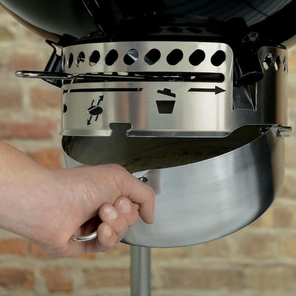 22 in. Performer Charcoal Grill in Black with Built-In Thermometer and Storage Rack