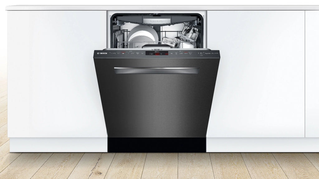 Bosch - 800 Series 24" Top Control Built-In Dishwasher with CrystalDry, Stainless Steel Tub, 3rd Rack, 42 dBa - Black stainless steel