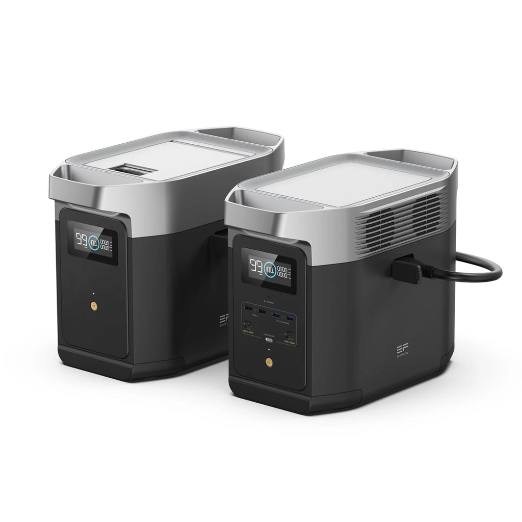 Ecoflow Portable Power Station DELTA2 with Smart Extra Battery, Expand Capacity from 1024wh to 2048wh, 2200W Solar Generator for Home Backup, Emergency, Outdoor Camping