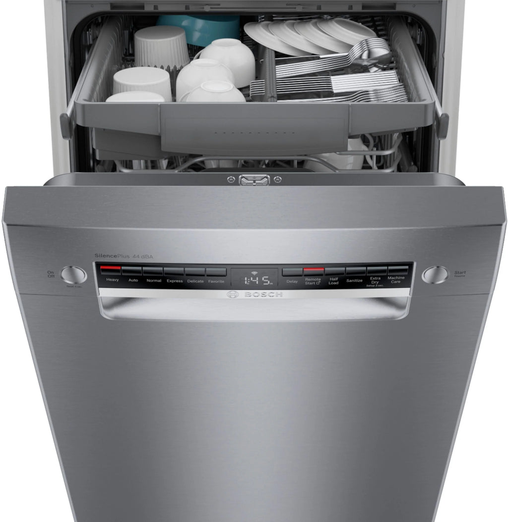 Bosch - 800 Series 18" Front Control Smart Built-In Stainless Steel Tub Dishwasher with 3rd Rack, 44 dBA - Stainless steel