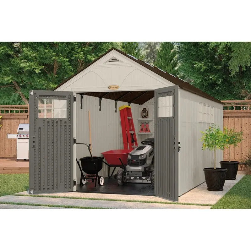 Tremont Outdoor 8 ft. x 16 ft. Heavy-Duty Plastic Storage Shed