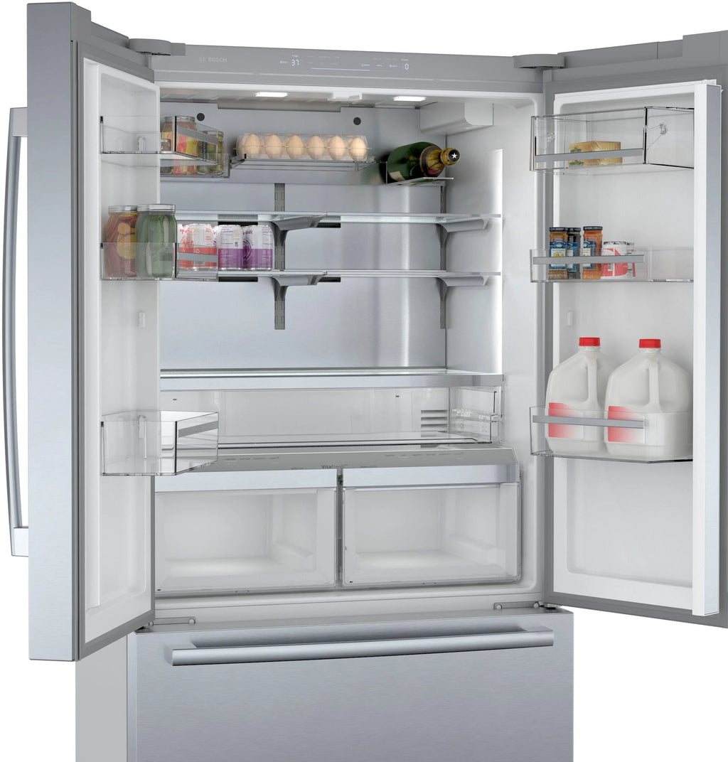 Bosch - 800 Series 21 Cu. Ft. French Door Counter-Depth Smart Refrigerator - Stainless steel