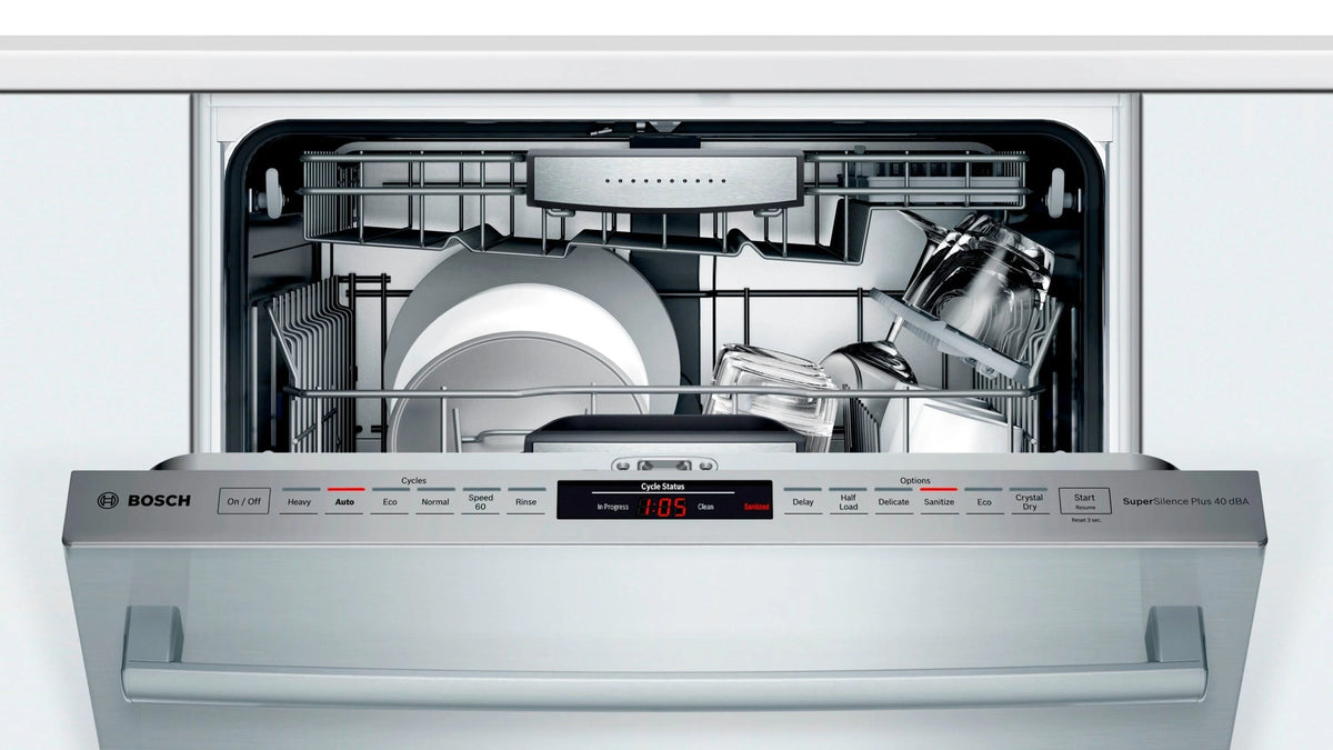 Bosch - 800 Series 24" Top Control Built-In Dishwasher with CrystalDry, Stainless Steel Tub, 3rd Rack, 40 dBa - Stainless steel