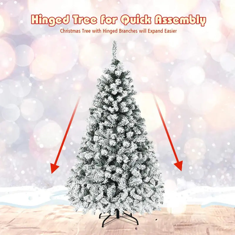 Tall Pre-Lit Artificial Christmas Tree – Available in 6ft, 7.5ft, and 9ft Hinged Designs