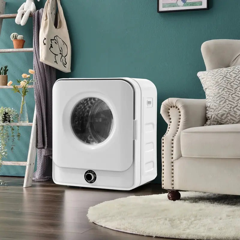 Compact Front-Load Clothes Dryer  1.95 Cu. Ft., 830W, 5 Drying Modes, Stainless Drum, White
