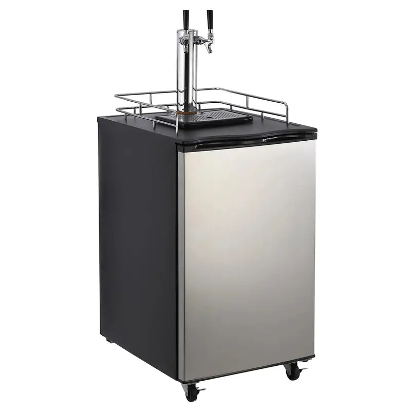 Dual-Tap Kegerator  Full-Size Stainless Steel Draft Beer Dispenser with CO2 Tank and Precision Temp Control (32 F 0 F)