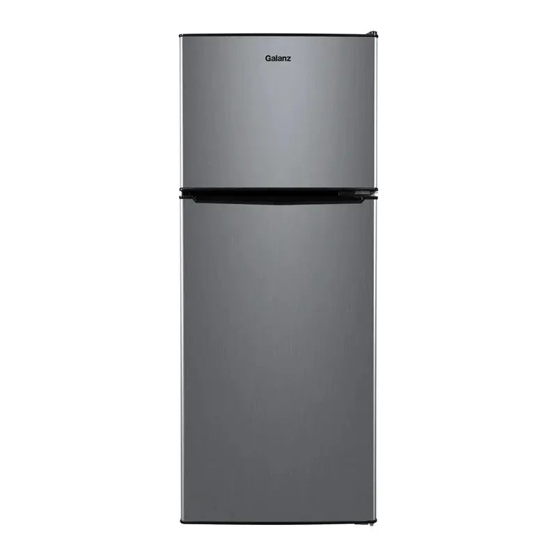 Stainless Steel 4.6 Cu Ft Mini Fridge with Freezer – Compact Two-Door Refrigerator for Dorms, Offices, or Apartments