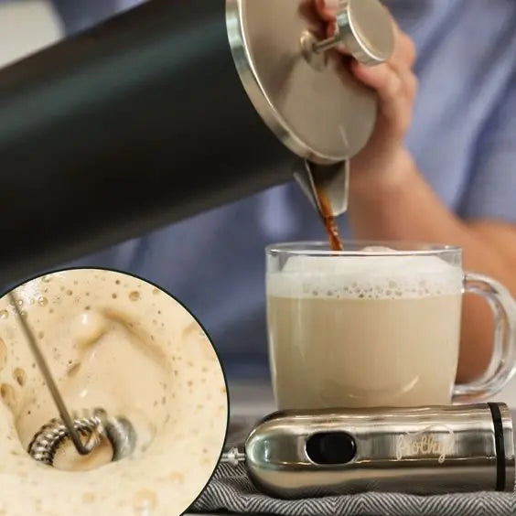 Cordless Handheld Milk Frother for Lattes, Cappuccinos & Hot Drinks