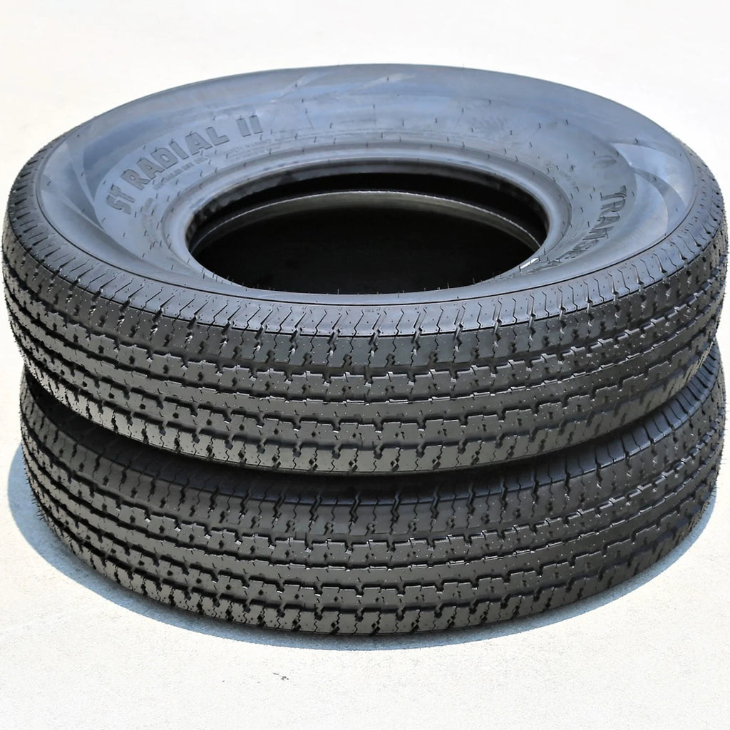 Set of 4 Transeagle ST Radial II Steel Belted ST225/75R15 225/75R15 117/112 L E 10 Ply Trailer Tires