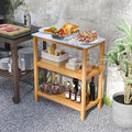Three-Tier Wooden Patio Sideboard – 32″ x 16″ x 36″ Outdoor Serving and Storage Unit