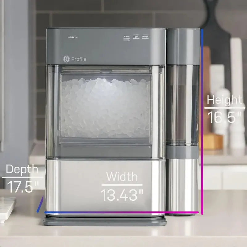 Opal 2.0 Nugget Ice Maker – WiFi-Enabled Countertop Pellet Ice Machine, 0.75-Gallon Tank, 38 lbs/Day Output, Stainless Steel