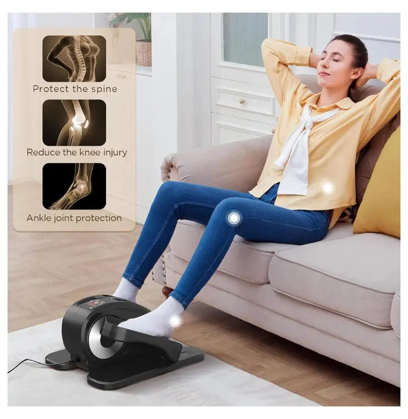 Compact Electric Under-Desk Elliptical Trainer  Fully Assembled Seated Foot Pedal Exerciser