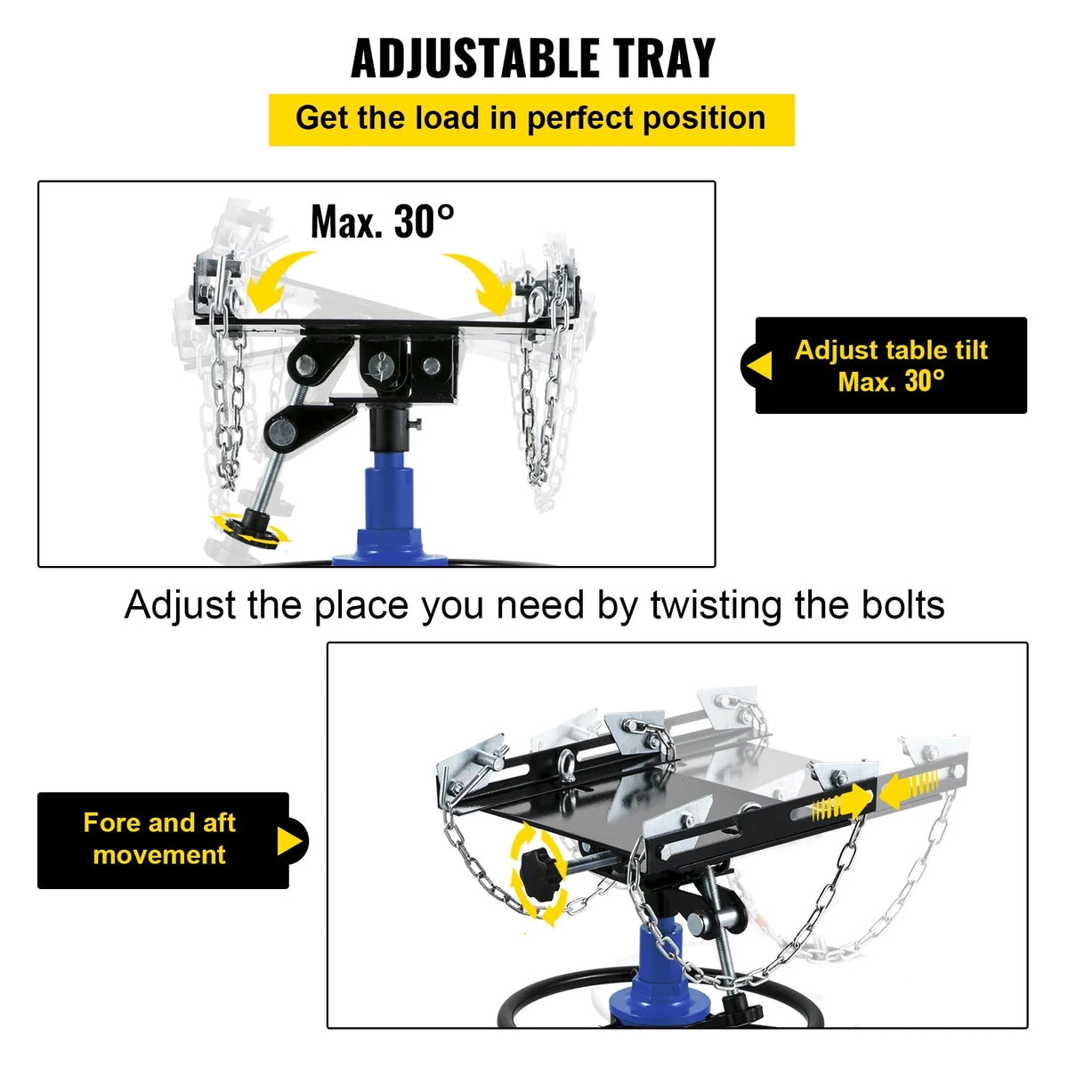 BENTISM Transmission Jack 1100 lbs 2-Stage Hydraulic High Lift Vertical Telescopic,Blue