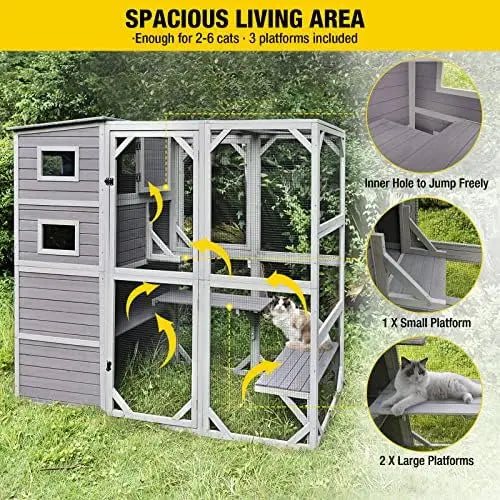 COZIWOW 4-Tier Weatherproof Enclosure with Reinforced Roof  Outdoor Storage Solution