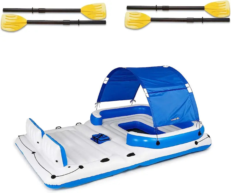 Tropical Breeze 6-Person Floating Island Raft for Lakes and Pools