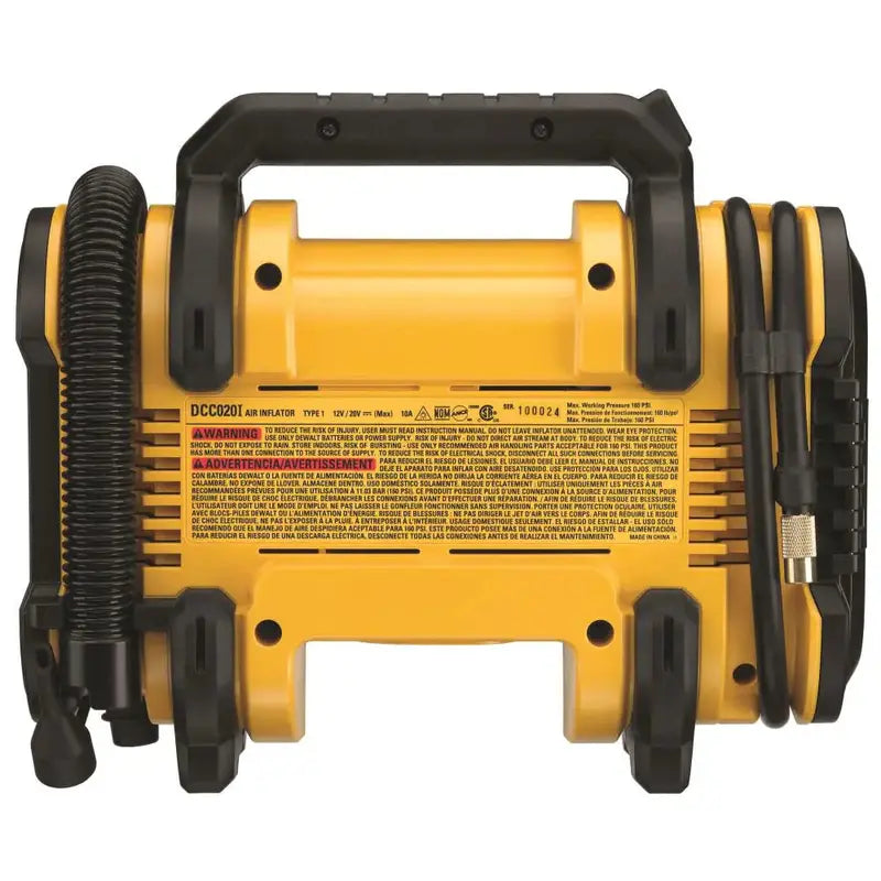 DEWALT 20V MAX Cordless Inflator  Bare Tool (No Battery/Charger), Model DCC020IB