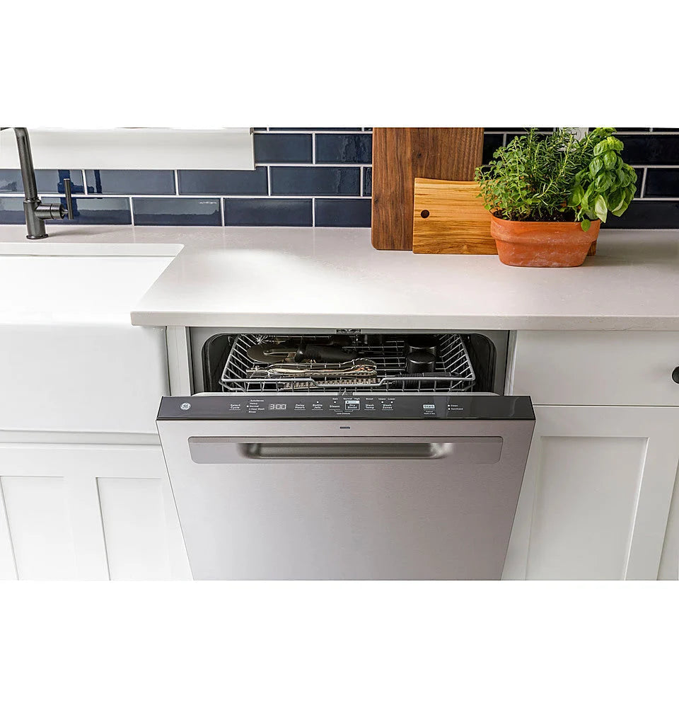 GE - Top Control Built-In Dishwasher with 3rd Rack, Dry Boost, 50 dBa - Slate
