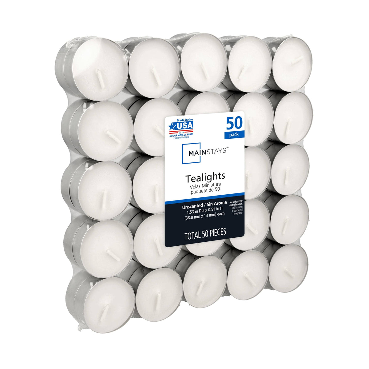 Mainstays Tealight Candle Pack, 50 Count, White