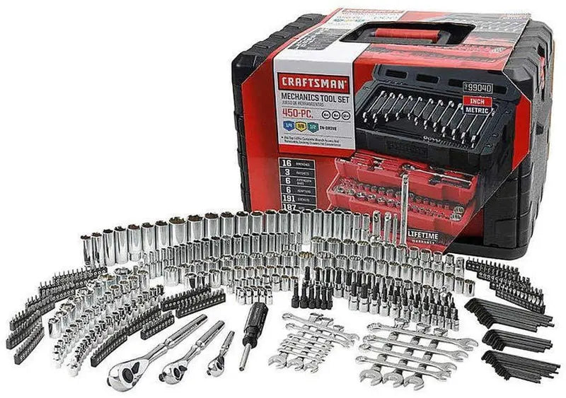 Craftsman 450-Piece Mechanics Tool Set  Comprehensive Ratchet, Socket, and Wrench Collection in Durable Storage Case