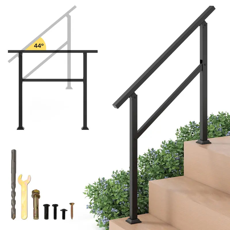 Compact Outdoor Metal Handrail for 0  Steps
