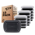 Freshware Meal Prep Containers 15 Pack 1 Compartment Food Storage Containers with Lids, Bento Box | BPA Free | Stackable |