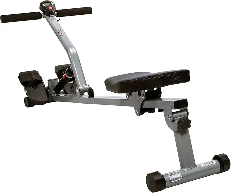 Sunny Health & Fitness Compact Rowing Machine – 12-Resistance-Level Indoor Rower with Space-Saving Design