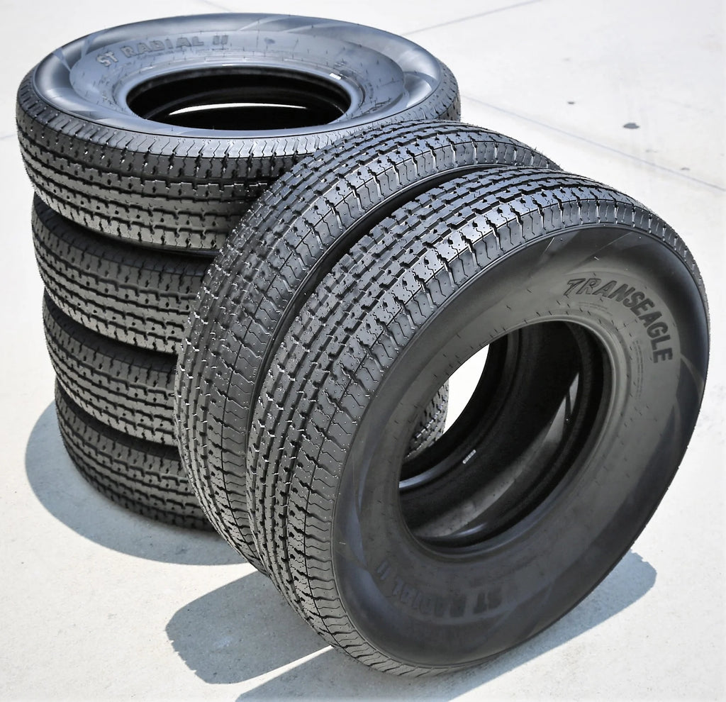 Set of 4 Transeagle ST Radial II Steel Belted ST225/75R15 225/75R15 117/112 L E 10 Ply Trailer Tires