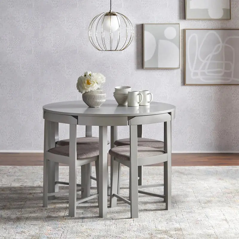 Tobey Harrisburg 5-Piece Space-Saving Round Dining Collection