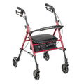 Drive Medical Adjustable Height Aluminum Frame Rollator with 6 Inch Casters, Red💝 Last Day For Clearance