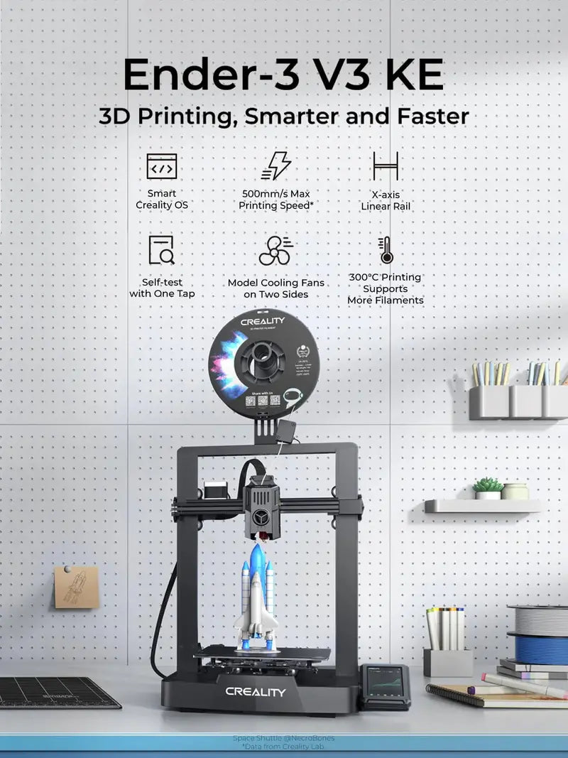Creality Ender-3 V3 KE High-Speed 3D Printer  500 mm/s Printing, Silent Operation, Auto-Leveling