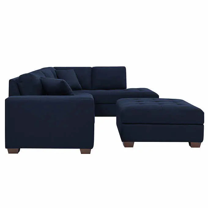 Thomasville Miles Fabric Sectional with Built-In Ottoman Storage
