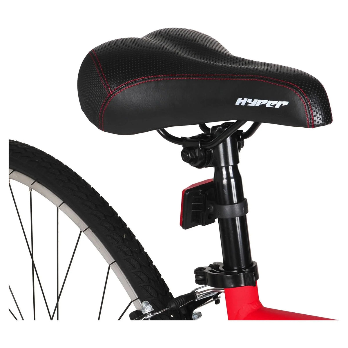 Hyper Bicycle 700c Men's Spin Fit Hybrid Bike, Black and Red